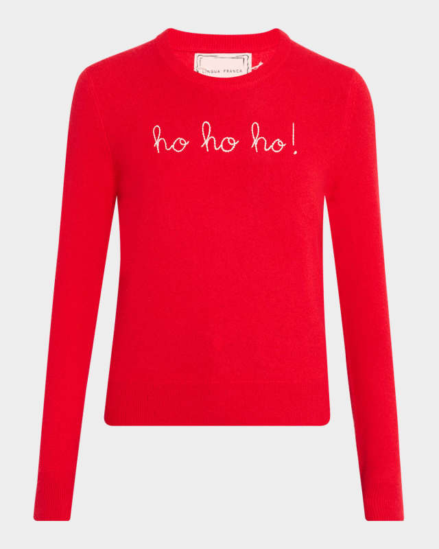 Ho Ho Ho Cashmere Crewneck Sweater